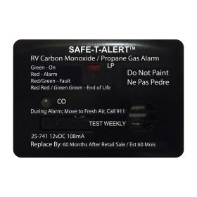 Safe-T-Alert 25 Series Surface Mount Dual Carbon Monoxide/Propane Alarm - 12V Hardwire - Black