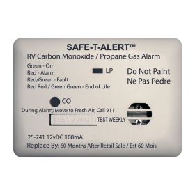 Safe-T-Alert 25 Series Surface Mount Dual Carbon Monoxide/Propane Alarm - 12V Hardwire - White