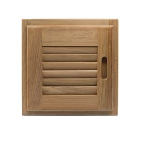 Whitecap Teak Louvered Door & Frame - Right Hand - 12" X 12"