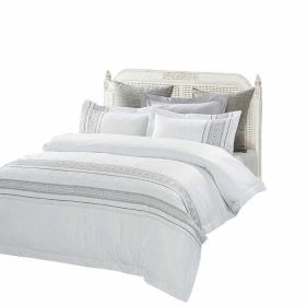 100% Cotton Embroidered Geometric Duvet Cover Set