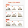 Camping Shower Tent, 2-Room Foldable Privacy Tent Changing Room with Ground Stakes, Ropes, Carry Bag, and Crossbar
