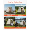 Camping Shower Tent, 2-Room Foldable Privacy Tent Changing Room with Ground Stakes, Ropes, Carry Bag, and Crossbar