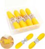 16Pcs/8 Pairs Yellow Corn Holders,PEOUWNES Stainless Steel Corn Cob Holders Corn on The Cob Skewers, Corn on The Grill