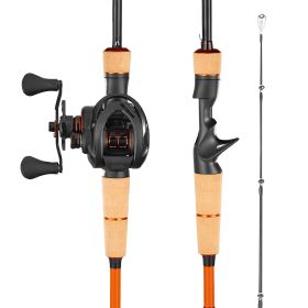 Rod and Fishing Reel Combo, IM7 Carbon Fiber Baitcasting Rod and Reel Combo, Bass Fishing Pole with 6+1 BB System, 7.0:1 Gear Ratio, Cork Handle