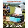 Car Refrigerator, DC 12/24V AC100-240V Compressor Electric Cooler, -4°F to 68°F Car Fridge with APP Control, 21 QT Cars Freezer for RVs, Campsites