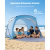 Beach Tent Sun Shelter for 6 Person, UPF 50+ Protection, Portable Sun Shade Canopy with Carrying Bag & Sand Pockets