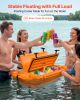 Floating Cooler, 40 QT Floating Ice Chest with Dry Storage & Tow Rope, Premium LLDPE Amphibious Drink Cooler for Water & Land