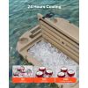Floating Cooler, 40 QT Floating Ice Chest with Dry Storage, Wheels & Tow Rope, Premium LLDPE Amphibious Drink Cooler for Water & Land