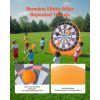 Inflatable Soccer Dart Board, over 6 ft High Giant Soccer Dart Board with 4 Kick Balls, 12 Tennis and Air Pump, 3-Min Setup