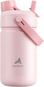 12 oz Kids Insulated Water Bottle for School: 2-in-1 Straw Spout Lid, Leakproof, BPA-Free, Keep Cold 24H, Insulated Stainless Steel Cup for Travel