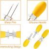 16Pcs/8 Pairs Yellow Corn Holders,PEOUWNES Stainless Steel Corn Cob Holders Corn on The Cob Skewers, Corn on The Grill