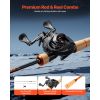 Rod and Fishing Reel Combo, IM7 Carbon Fiber Baitcasting Rod and Reel Combo, Bass Fishing Pole with 6+1 BB System, 7.0:1 Gear Ratio, Cork Handle