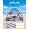 Beach Tent Sun Shelter for 2 Person, UPF 50+ Protection, Portable Sun Shade Canopy with Carrying Bag & Sand Pockets