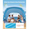 Beach Tent Sun Shelter for 6 Person, UPF 50+ Protection, Portable Sun Shade Canopy with Carrying Bag & Sand Pockets