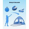 Beach Tent Sun Shelter for 2 Person, UPF 50+ Protection, Portable Sun Shade Canopy with Carrying Bag & Sand Pockets