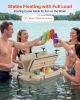 Floating Cooler, 40 QT Floating Ice Chest with Dry Storage, Wheels & Tow Rope, Premium LLDPE Amphibious Drink Cooler for Water & Land