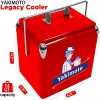 Yakimoto Classic Retro Metal Ice Chest, Multifunctional Portable Cooler With Bottle Opener 13L (14Qt), Keep Cold For A Long Time For Camping, Par