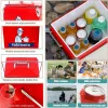 Yakimoto Classic Retro Metal Ice Chest, Multifunctional Portable Cooler With Bottle Opener 13L (14Qt), Keep Cold For A Long Time For Camping, Par
