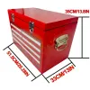 Yakimoto Nostalgia Series 21 Qt. Retro Industrial Toolbox Style Metal Cooler - 20L Portable Red Ice Chest for Camping, Tailgating & Garage