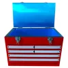 Yakimoto Nostalgia Series 21 Qt. Retro Industrial Toolbox Style Metal Cooler - 20L Portable Red Ice Chest for Camping, Tailgating & Garage