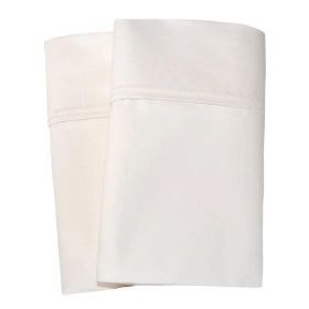 1000 Thread Count Cotton Blend Solid Pillowcase Set (Color: Ivory, size: King)