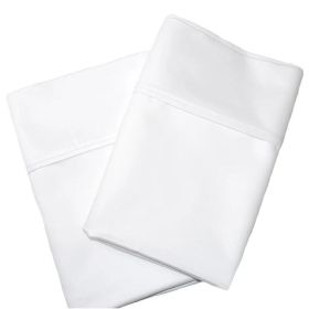 1000 Thread Count Cotton Blend Solid Pillowcase Set (Color: White, size: Standard)