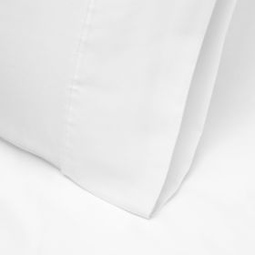1000 Thread Count Lyocell Blend Solid Pillowcase Set (Color: White, size: King)
