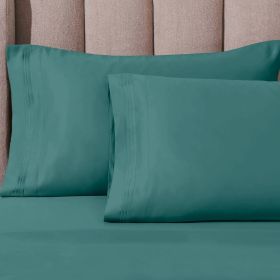 100% Egyptian Cotton 1000 Thread Count Solid Pillowcase Set (Color: Deep Sea, size: Standard)
