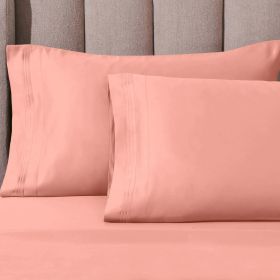 100% Egyptian Cotton 1000 Thread Count Solid Pillowcase Set (Color: Dusted Rose, size: Standard)