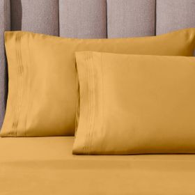 100% Egyptian Cotton 1000 Thread Count Solid Pillowcase Set (Color: Gold, size: Standard)