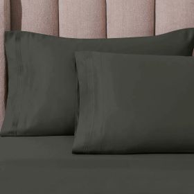 100% Egyptian Cotton 1000 Thread Count Solid Pillowcase Set (Color: Gray, size: Standard)