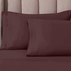 100% Egyptian Cotton 1000 Thread Count Solid Pillowcase Set (Color: Plum, size: Standard)