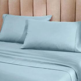 1200 Thread Count Cotton Blend 2 Piece Solid Pillowcase Set (Color: Light Blue, size: Standard)