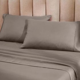 1200 Thread Count Cotton Blend 2 Piece Solid Pillowcase Set (Color: Gray, size: King)