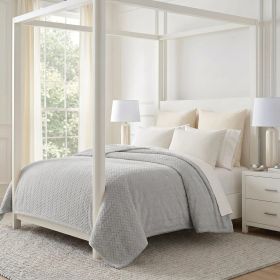 Hope Herringbone Fluffy Fleece Blanket - Soft All-Season Throw (Color: Platinum, size: King)