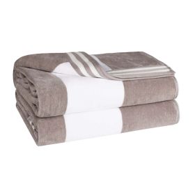 Cabana Stripe Oversized Cotton Beach Towel Sets (Set of: 2 Piece, Color: Light Grey)