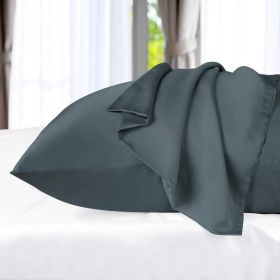 300 Thread Count Rayon from Bamboo 2 Piece Pillowcase Set (Color: Charcoal, size: Standard)