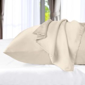 300 Thread Count Rayon from Bamboo 2 Piece Pillowcase Set (Color: Ivory, size: King)