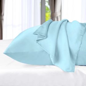 300 Thread Count Rayon from Bamboo 2 Piece Pillowcase Set (Color: Light Blue, size: King)