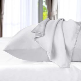 300 Thread Count Rayon from Bamboo 2 Piece Pillowcase Set (Color: Platinum, size: Standard)