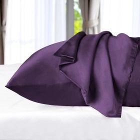 300 Thread Count Rayon from Bamboo 2 Piece Pillowcase Set (Color: Purple, size: Standard)