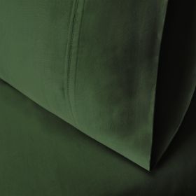 Egyptian Cotton 300 Thread Count Solid Bed Pillowcase Set (Color: Hunter Green, size: Standard)