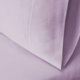 Egyptian Cotton 300 Thread Count Solid Bed Pillowcase Set (Color: Lavender, size: King)