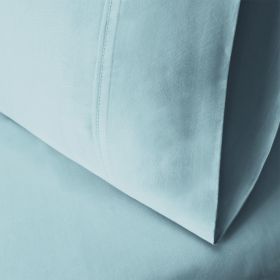 Egyptian Cotton 300 Thread Count Solid Bed Pillowcase Set (Color: Light Blue, size: King)