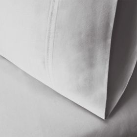 Egyptian Cotton 300 Thread Count Solid Bed Pillowcase Set (Color: Light Grey, size: Standard)