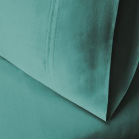 Egyptian Cotton 300 Thread Count Solid Bed Pillowcase Set (Color: Teal, size: King)