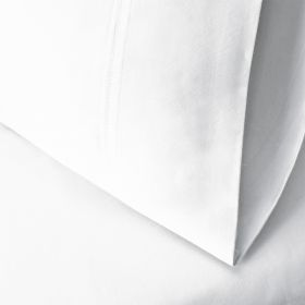 Egyptian Cotton 300 Thread Count Solid Bed Pillowcase Set (Color: White, size: Standard)