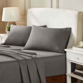 100% Egyptian Cotton 850 Thread Count Solid Bed Pillowcase Set (Color: Grey, size: Standard)