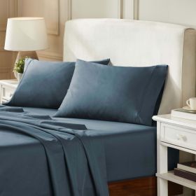 100% Egyptian Cotton 850 Thread Count Solid Bed Pillowcase Set (Color: Dark Blue, size: Standard)