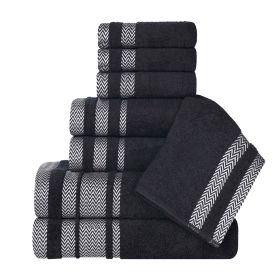 Hays Cotton Medium Weight 8 Piece Assorted Bathroom Towel Set (Color: Black, size: 8 Piece Towel Set)